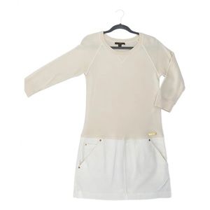 AUTHENTIC Louis Vuitton beige / ecru dress - wool and jean